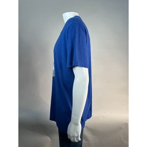 Old Navy Santa's A List XMas Ugly Christmas Sweater TShirt XL Blue Cotton Blend - Picture 7 of 16